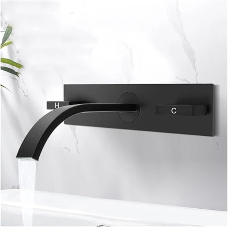 Bagno WC nascosto a parete nero con lavandino incorporato Tipo rubinetto Compatible with vasca da bagno con superficie di uscita acqua calda e fredda,rubinetto cucina