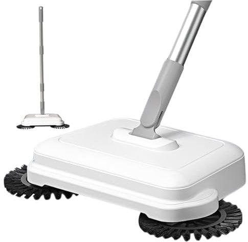 Jeorywoet Teppich-Kehrmaschine, Fußbohrmaschine, 2-in-1 360 ° rotierende Handscheibe, hocheffizient