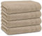 DECASATEXTIL Pack 4 Toallas Lavabo 50x100cm Algodón 450g/m² – Suaves y Absorbentes – Toallas Baño y Mano para Lavabo, Gimnasio o Aseo (Camel)