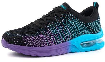 Hitmars Basket Femme Chaussures de Sport Running Outdoor Jogging Fitness Legere Course Casual Mode Air Sneakers Femme N/A2 Violet EU40