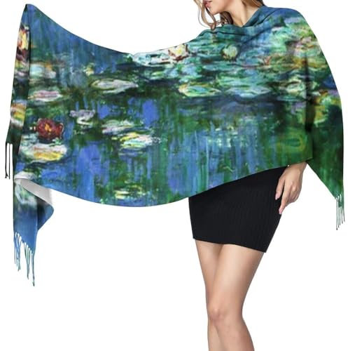 Schal Damen Lilien Claude Monet Seerosen Tücher Damen Autumn Umschlagtuch Winter Damen Schultertuch, Für Damen, Herren, Hochzeit
