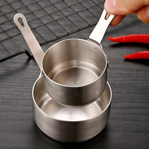 Kleiner 100-ml-Edelstahl-Topf, ideal zum Erwärmen von Milch und zur Zubereitung von Babynahrung (Silber, M)