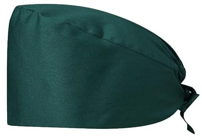 OP-Haube – 100% Baumwolle – Standardgröße – Einfarbig – Mit absorbierendem Schweißband – Für Zahnärzte, Tierärzte & Medizinisches Personal – Atmungsaktiv & Bequem (Grün)
