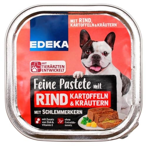 Edeka Feine Pastete mit Rind Kartoffeln & Kräutern Hundefutter, 10er Pack (10 x 300g)