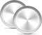 WUNZILO 2 pcs Piatti Rotonde in Acciaio Inox, Vassio Rotondo, Vassoio de Servire, Vassoio Portaoggetti in Metallo, Decorativo Rotondo Piastra, per Cucina, Sala da Pranzo, Campeggio, Feste, 20 cm