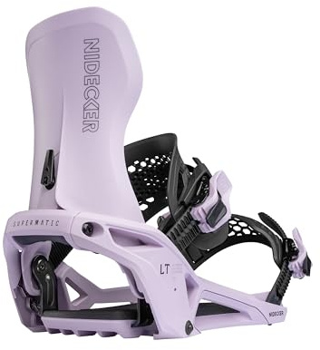 Nidecker LT Supermatic Fijaciones de Snowboard - Fijación automática de Doble Entrada con Pedal de talón y Ajuste Universal