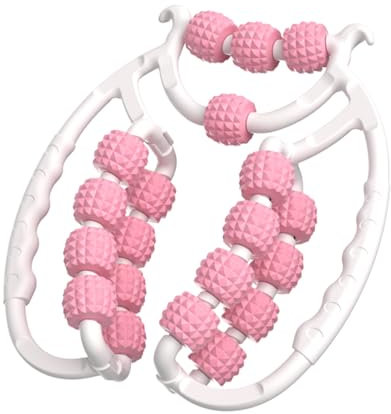 Relax Roller 20 Räder,pilates rolle neck massager Massage Roller Muskel Relaxer Roller, Arm Bein Massage Kreisförmige Beinklemmen für Golfer Ellbogen, Wade (rosa)