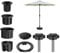 Umbrella Base Ring Adapter Set with Plastic Sleeves Fixing Screws for Sun Parasol Stand Accessories