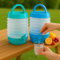 KAMACA 2er Set Faltbare Getränkespender mit Zapfhahn – je 3,5 Liter – Tragbarer Wasserspender mit Deckel und Henkel Ideal für Camping Garten Picknick Feste Outdoor in Blau Türkis platzsparend