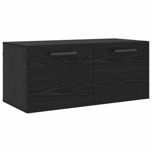 vidaXL Wall Cabinet Black oak 80 x 36.5 x 35 cm Engineered wood, Modern Bathroom Storage, Wall Cabinet with Ample, Minimalist Design for Efficient Space Optimizer and Room Organizer