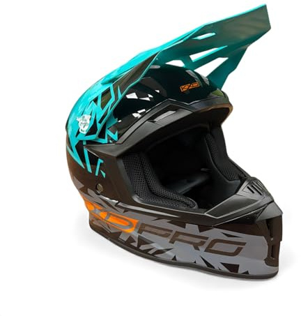 KXD Kids PRO Motorradhelm Helm Motocross ATV Quad Cross Enduro Mountainbike Crosshelm Scooter-Helm KXD Helm (Türkis, XL (55-56cm))
