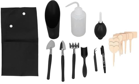 Fafeims 18pcs Succulent Plant Tools Set Durable Stainless Steel Lightweight Handle for Plant Care Indoor Gardening Kit