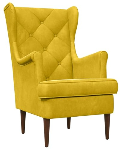 vidaXL Sessel Gelb Samt, Eleganter Sessel, moderner Samtstuhl, stilvolle Gemütlichkeit fürs Wohnzimmer, vielseitiger Sitzplatz