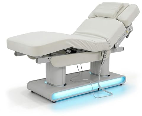 Medeo L00242 Chaise longue de massage électrique avec 4 moteurs, fonction mémoire et chauffage LED