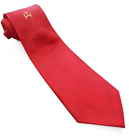 THE MASONIC COLLECTION – Royal Arch Chapter Polyester Krawatte in Rot – mit Triple Tau Symbolen – Besser knoten und aufhängen – Ideale Freimaurer Geschenke für Männer