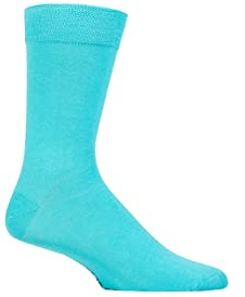 SockShop Mens Colour Burst Plain Bamboo Socks with Smooth Toe Seams Pack of 1 Pure Shores 7-11