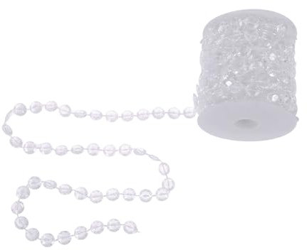 10 Kristall-Glasperlen, schillernde Kristall-Girlande, Diamant-Acrylperlen für DIY Hochzeit Party Dekoration (transparent)