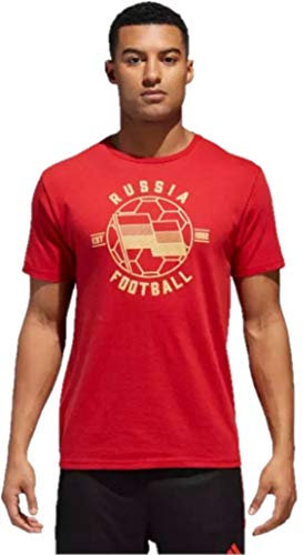 adidas Men's Soccer TRI Blend Linear ICON Short Sleeve TEE (Medium, Russia)