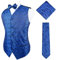 Alizeal Herren Classic 4pc Paisley Jacquard Weste Anzug Weste Set, Königsblau-XL