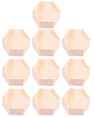 Supvox 10st Hölzernes Sechseck Getränkeuntersetzer Aus Unvollendete Holzausschnitte Sechseck Holzfliesen Rustikale Holzscheiben Holzblock Sechseckig Bambus Aushöhlen Sammelalbum Kind