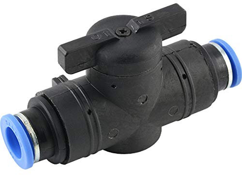 Fittingteile - Absperrhähne mit Steckanschluss Pneumatik Absperrhahn Ventil Steckverbinder (Ausführung: A1 - Für Schlauch Ø Außen: 12 mm)