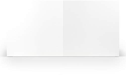 PAPERADO 50 Faltkarten Quadratisch - 15,7 x 15,7 cm - Weiß gerippt - 220 g/m² - Blanko Doppelkarten Klappkarten Einladungskarten Basteln Geburtstag Hochzeit