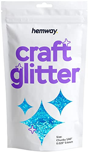 Hemway Fluorescent Blau Craft Glitter - Chunky 1/40 0,025 Für Glitter Arts Craft Tumblers Papier Glasdekorationen DIY - 100g