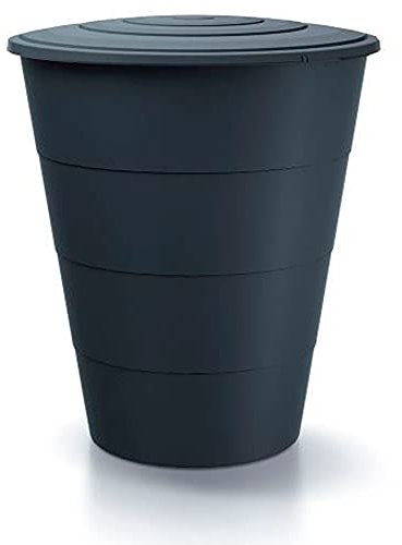 Regentonne 210L Regentonne aus glattem Kunststoff in der Farbe Anthrazit 75,3 (L) x 75,3 (B) x 86,5 (H) cm