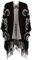 DiaryLook Damen Poncho Schal Winter Cardigan Übergroße Cape Elegant Poncho Für Frauen Umhang Damen Warm Geschenk Für Mutter Schwarze und Weiße Druck