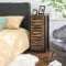 Industrial Style Wood/Steel Nightstand Bedside End Table Bathroom Cabinet With Shutter Door Sofa Side Table, Industrial Bedside End Table with Storage for Home Bedroom Living Room