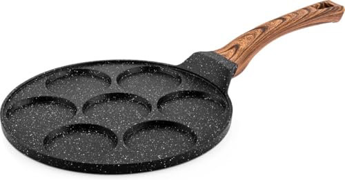 Westinghouse Pancake Pfanne Induktion - 26cm Spiegeleipfanne Augenpfanne Eierpfanne - PFOA Frei - Für alle Herdarten - Hitzebeständiger Griff - Schwarze Marmor Sonderedition