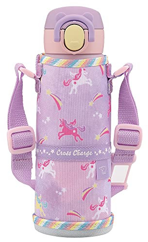 Zojirushi SM-UA48-VZ Water Bottle for Kids, One-Touch Stainless Steel Mug, Seamless, 0.48L, Unicorn Purple