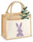 AMBERGER DESIGN by A&M Osterhage amd Jute-Tasche Osterhase Osterkorb Kinder mit Namen personalisiert | Personalisierbar | Geschenk-Familie-Kinder-Ostern | beige Oster-Nest