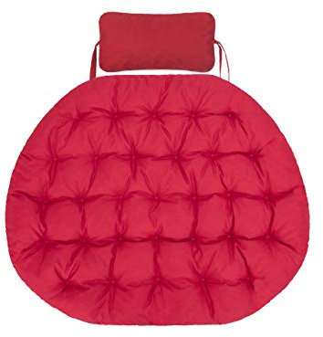 Bjird Hängesessel Kissen, Polster, Auflage für Polyrattan & Rattan Hängeschaukel, Sitzauflage für Hängekorb mit Rückenkissen - Rot Oxford
