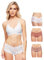 Jenny Jen Zoe 3-Pack Lace Hipster Underwear for Women, Cheeky Stretch Bikini Panties Set (X-Small, White-Rose-Moonshell)