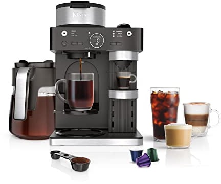 Ninja Espresso & Coffee Maker & Barista System, 3 Espresso Brew Styles, Single-Serve Coffee & Nespresso Capsule Compatible, Built-in Frother, Espresso, Cappuccino & Latte Maker, Black, CFN601