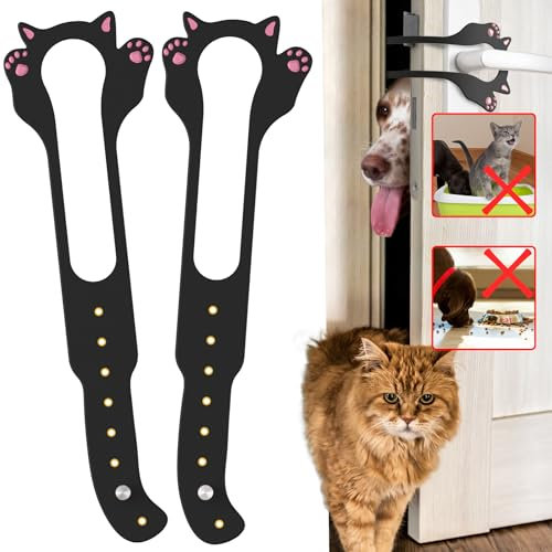 Elilier Cat Door Latch Holder,【8 Adjustable Sizes】 Stronger Flex Cat Door Stopper, Keep Door Open 1.5 to 8, Let's Cats in and Keeps Dogs Out of Litter & Food, No Tool Required & No Wall Damage