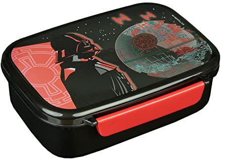 Scooli Brotdose für Kinder mit herausnehmbaren Einsatz - Star Wars - Kindergarten Brotdose - Darth Vader Sandwichbox Schule - Brotzeitdose aus Kunststoff BPA frei - Sandwichbox - Lunchbox - Vesperbox