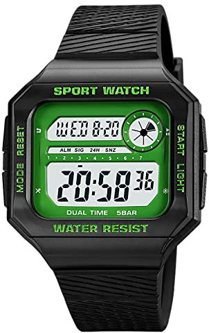 findtime Militär Herren Uhren Digital Uhr 5 ATM Wasserdicht Sportuhr Tactical Watch Outdoor Sportuhren Chronograph Countdown Armbanduhr Männer Wecker Stoppuhr Schwarz