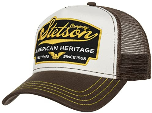 Stetson American Heritage Trucker Cap Herren - Basecap im amerikanischen Stil - One Size - Snapback Cap mit luftigem Netzeinsatz - Meshcap Sommer/Winter - Baseballcap Dunkelbraun One Size
