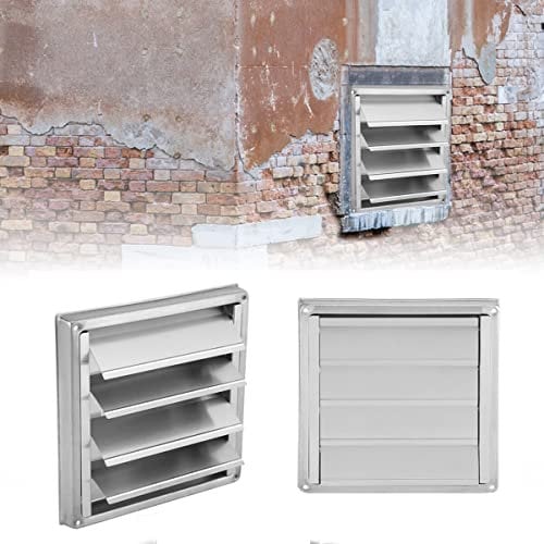 Air Vent Covers Stainless Steel Wall Air Vent Tumble Dryer Extractor Fan Outlet Airflow Vent Replacement Hood with Weather Proof Louvre Air Vent Grille Cover