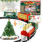 Shinybox Elektrischer Zug Set für Kinder, Weihnachtszug mit Licht, Geräuschen, Weihnachtszug um den Baum, Battery Operated Christmas Train Set, Weihnachtszug Sets für unter Dem Baum(A)
