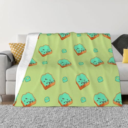 Cartoon-Brotscheiben, modische Flanell-Bettdecke, gemütliche Decke, weiche und warme Sofadecke, Schlafzimmer-Decke, 80 x 60 cm