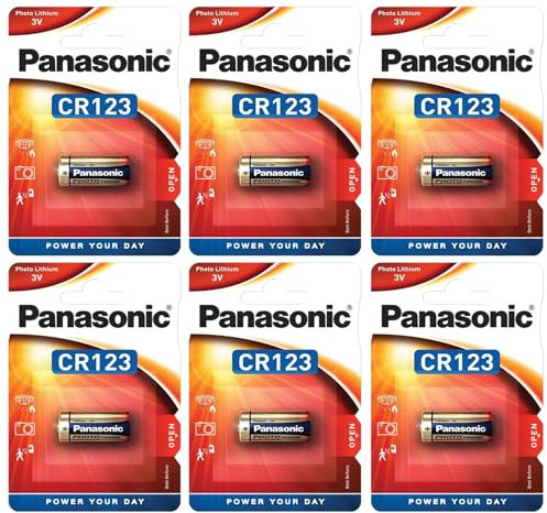 PANASONIC Confezione da 6 blister da 1 batteria CR123 al litio Power 3 V