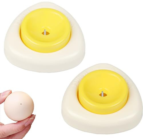 2 Pcs Egg Peeler for Hard Boiled Eggs, Egg Hole Puncher Poker Egg Separator Tools for Raw Eggs with Safety Lock, Egg Piercer for Hard Boiled Eggs (Yellow)