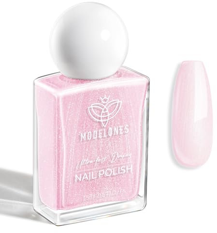 Modelones Nagellack 1 PCS Mermaid Rosa 15 ML, Nagellack Schnelltrocknend Langanhaltender Nagellack für DIY Salon Geschenk für Maniküre Salon