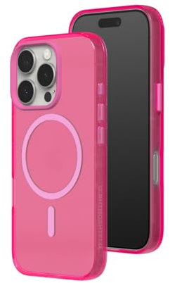 RhinoShield JellyTint Transparente Schutzhülle Kompatibel mit MagSafe für [iPhone 16 Pro] | Überlegene Magnetkraft, Kratzfest, stoßfest, Aussparung für Kamerataste - Kirschrosa