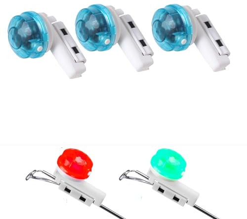 Skeadex Elektronisch Bissanzeiger mit Bewegungssensor, LED Alarm Leuchte Angeln inschließlich Batterie Typ CR1632, für Nachtangeln oder Meeresangeln (3pcs)