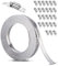 Xespis Collier de Serrage Inox 304, 10m Bande Perforée en Métal + 25 Pièces Fixation, Kit de Colliers de Serrage DIY,Collier Serrage Réglable, pour Tuyaux, Gaz, Eau, Voiture, Machine à Laver, Jardin