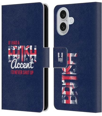 Head Case Designs Englischer Akzent Das Beste Von London Leder Brieftaschen Handyhülle Hülle Huelle kompatibel mit Apple iPhone 16